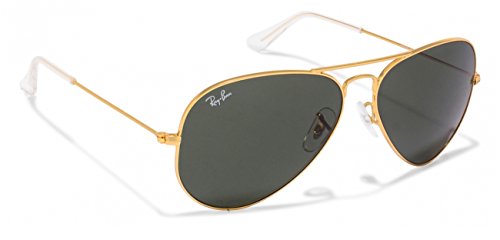 Ray-Ban RB3025 Classic Aviator Sunglasses Gold/Crystal Grey green (L0205) RB 3025 58mm