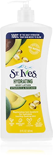 St. Ives Hydrating Hand & Body Lotion Moisturizer for Dry Skin Vitamin E & Avocado Made with 100% Natural Moisturizers 21 oz