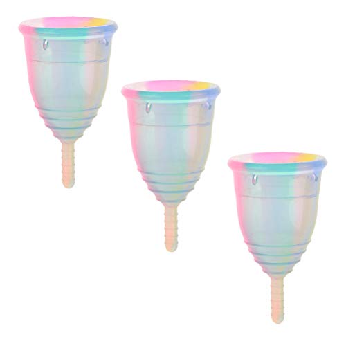 LotCow 3 Pcs Menstrual Cup Size S/L Reusable Safe Period Cup Soft Flexible Silicone Menstrual Cup Tampons Sanitary Napkin for Women Feminine