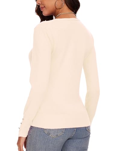 Image of Spicy Sandia Women's V Neck Pullover Sweaters with Dressy Cuffs | Long Sleeve Business Casual Knit Tops