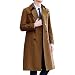 Langer Trenchcoat für Herren, normale Passform, zweireihig, Revers, Windbreaker, Übermantel, entworfen für Frühling und Herbst (Lbraun)