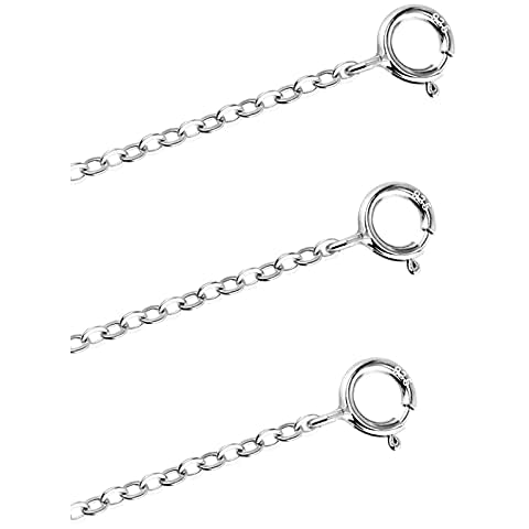 kiniza 3 Pieces S925 Sterling Silver Necklace Extenders Chain,Silver Plated Necklace Bracelet Ankle Extenders Chain Set for Jewelry Making, Durable and Removable, 1inch, 2inch, 3inch Cover