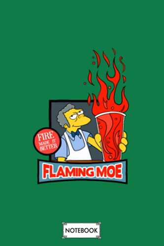Flaming Moe Notebook: Journal, Lined Notebook, 120 Blank Pages, Journal, 6x9 Inches, Matte Finish Cover