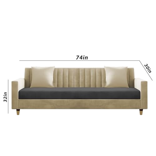 Image of Casaliving Garcia 3+2 Seater Sofa Set for Living Room (Cream - Black)
