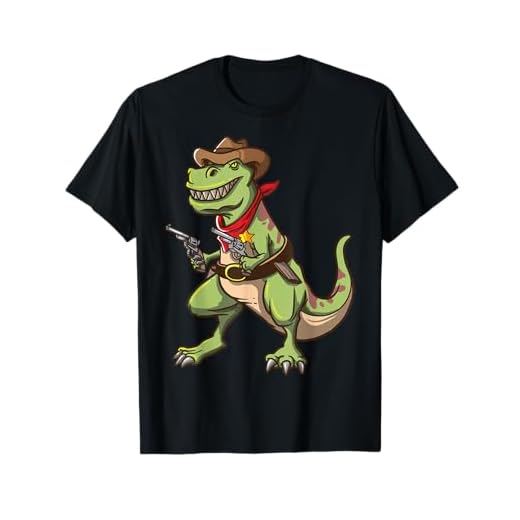 Cowboy T Rex Dinosaur Kids Shirt Wild West Country Boys Gift T-Shirt