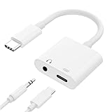 Earphone USB-C Headphone Adapter Compatible with Google Pixel 8/Pro/7a/7/Pro - 3.5mm Jack Type-C Charger Port Splitter Mic Support Hands-Free