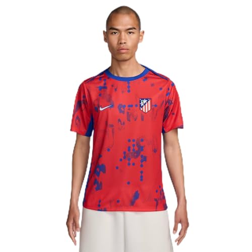 Nike Top Atlético Madrid FN9642-696 - Camiseta de Manga Corta para Hombre Dri-Fit Academypro K PM, Lt Crimson/Hyper Royal/White, FN9642-696, L