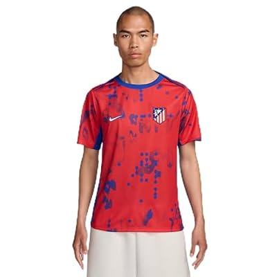 Nike Atlético Madrid Herren Dri-fit Academypro Short-Sleeve Top K PM, Lt Crimson/Hyper Royal/White, Large Hombres | Ya disponible en tu tienda friki favorita! En mundofriki.es!
