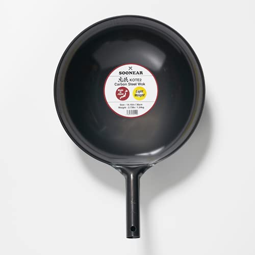 [Made in Japan] SOONEAR KOTE2 Light Weight Carbon Steel Wok 14 1/4