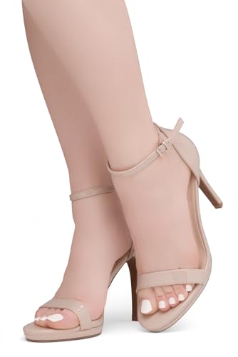 Image of Shoe Land Women's High Heels - Open Toe Stiletto Heels with Adjustable Ankle Strap | Dressy Sexy Strappy Heeled Sandals for Wedding, Prom, Party & Evening Wear