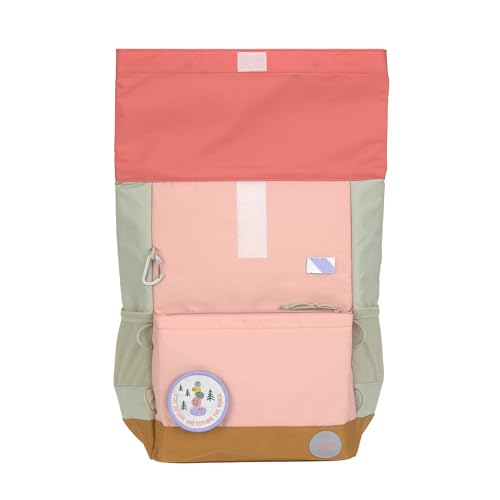 LÄSSIG Kinderrucksack mit Brustgurt Freizeitrucksack wasserabweisend, 12 Liter/Medium Rolltop Backpack Sunny Explorer rose/pink