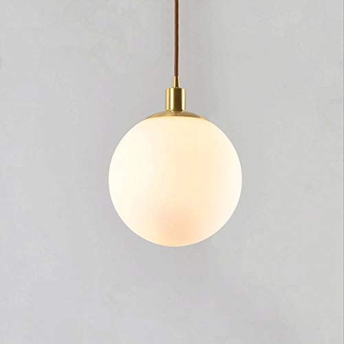 Lampe suspendue boule en verre avec fil ajustable de 1,8 mètre