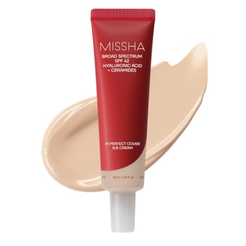 Image of MISSHA M Perfect Cover BB Cream No.21 Light Beige - Light with Cool Undertone SPF 42 PA +++1.69 Fl Oz - Tinted Moisturizer for face with SPF