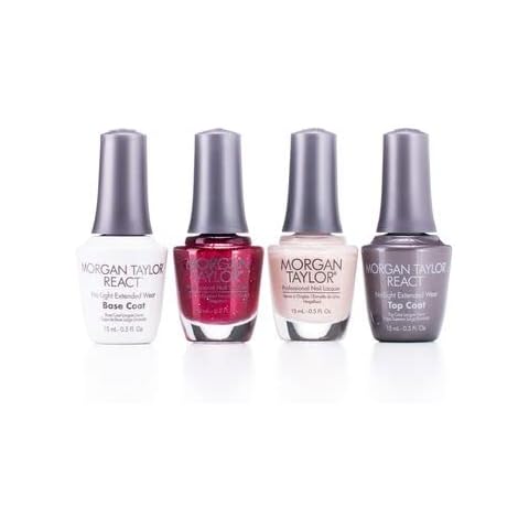 Morgan Taylor 4 Piece Nail Lacquer Pack, Longwear Nail Polish Pack, Top and Base Coat Included, .5 ounce Cover