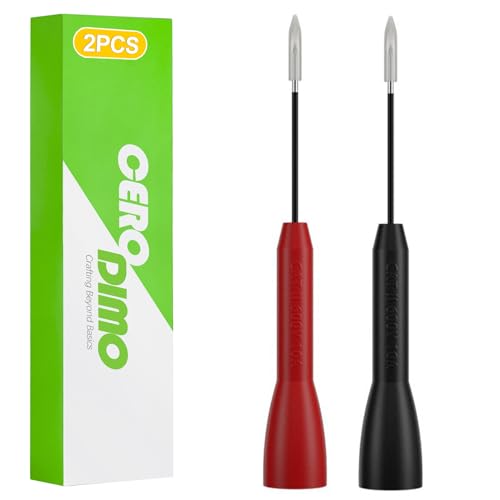 Image of 2 Pack 2mm Multimeter Needle Probes, 600V /10A Non-Destructive Test Probes, Back Probe Pins for Fluke Leads, Extended Wire Piercing Volt Meter Test Leads