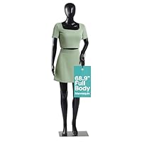 SereneLife Mannequin Body Female 175 cm, Clothes Mannequin, Female Manequins Dress Form, Manikin Full Body Detachable Display with Flexible Limbs, 360° Rotating Head & Metal Base (Black)