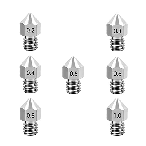 Stainless Steel 3D Printer Nozzles 0.2mm 7PCS