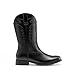 Bruno Marc Cowboy Boots for Men, Slip on Western Boots with Chic Embroidered Durable Short Retro Country Square Toe Boot,Size 15,All Black,BMUMKB2502