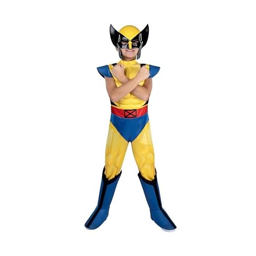 MARVEL Wolverine Official Youth Halloween Costume - Premium Quality Padded Jumpsuit with Plastic Mask Large