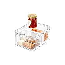 iDesign Organizer cucina, Piccolo box frigo in plastica priva di BPA, Contenitore frigo adatto anche all’ufficio e altri ambienti, trasparente