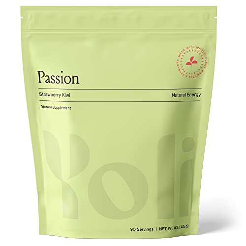Image of Yoli Passion Energy Powder Mix, Kiwi Strawberry, Sugar-Free, 90 Servings | Bulk 90-serving kiwi strawberry energy drink mix with green tea and guarana for endurance, stamina, and daily performance.