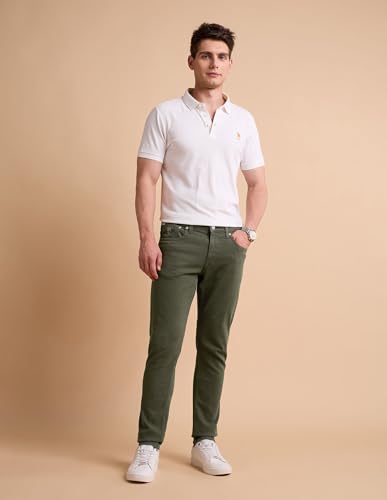Image of U.S. Polo ASSN. Denim Jeans for Men - Slim Tapered Fit, Mens Jeans for Office & Regular Wear