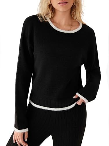 CIDER Womens Knit Lounge Set Sweater Pants Two Piece Outfits Soft Cozy Pajamas4