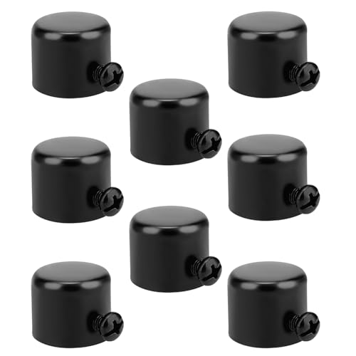 FDDU 8 Pièces Bouchon De Tringle À Rideau Embouts, Embouts De Tringle à Rideau Cylindriques, Tringle à Rideau Embouts Métalliques, avec Vis, pour La...