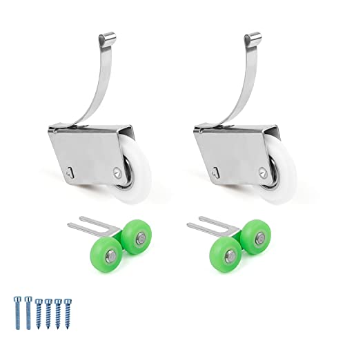 KINHARD Roulette Porte Coulisante, 4 Pièces Roulette Porte Silencieuse, Roulette Douche en Acier Laminé à Froid, Lisse et Résistant à L'usure, Utilisable en Salle de Douche, Cuisine, Balcon Cover