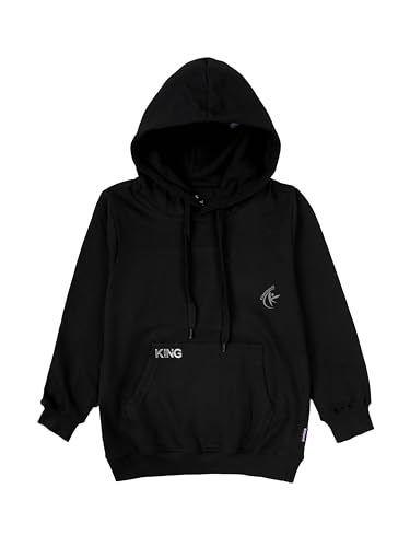 Image of KiddoPanti Unisex Solid Pullover Hooded Fleece Sweatshrit | Cotton Poly Fleece Fabric | Waist Length, Full Sleeve Hoodie | 2 Kangaroo Pockets | Winter Wear for Boys & Girls