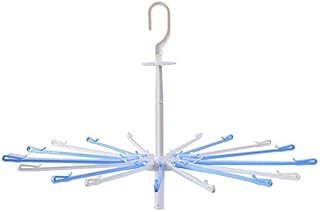XUANLAN Practical Sock Dryer Umbrella Shape Sock Dryer Can Rotate The Drying Rack Plastic Underwear Towel Home Folding Round Multi Clip,9 Peg Easy to Carry