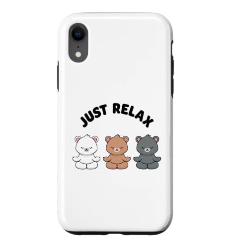 Just Relax Funny Cute Bear ���킢�����K�x�A �X�g���X�t���[ �X�}�z�P�[�X iPhone XR �p
