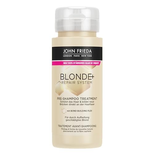 John Frieda BLONDE+ Repair System Pre-Shampoo Treatment - Inhalt: 100 ml - Mit Bond Building Plex - Für durch Aufhellung geschädigtes Blond - Schützt das Haar John Frieda BLONDE+ Repair System Pre-Shampoo Treatment - Inhalt: 100 ml - Mit Bond Building Plex - Für durch Aufhellung geschädigtes Blond - Schützt das Haar