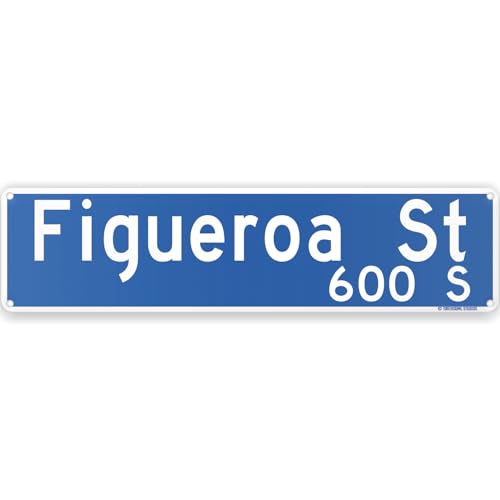 Figueroa St Los Angeles Theme Street Sign 16" x 4" Tin Wall Decor City Of Angels Home Bar Decoration (FigueroaStreet)