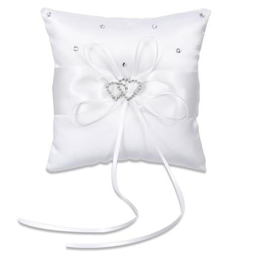 Psyqtsuary Ringträgerkissen, Perlen, Hochzeitsringkissen für Antrag und Hochzeitszeremonie