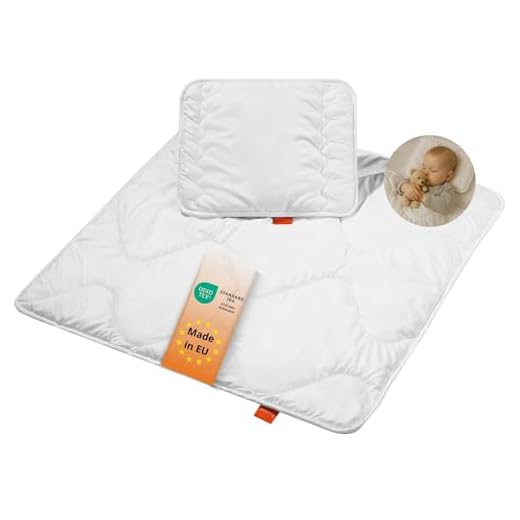 sleepling 196277 baby Babybetten Set medium mono Ganzjahresdecke 80 x 80 cm und Flachkissen 35 x 40 cm, weiß