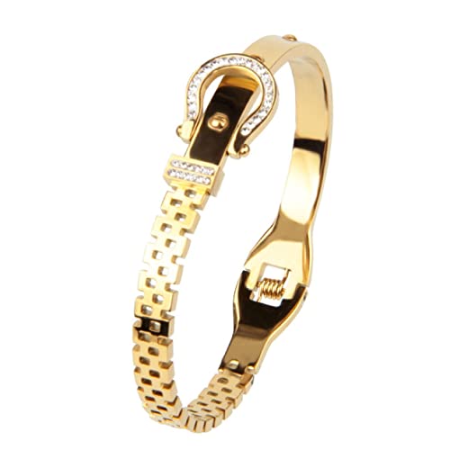 RYE Bracelets for Women/Girls Stylish Gold Plated Zircon Diamonds Stainless Steel Bracelet Jewelleryfor Girls/Ladies Bangle Bracelet Jewelry
