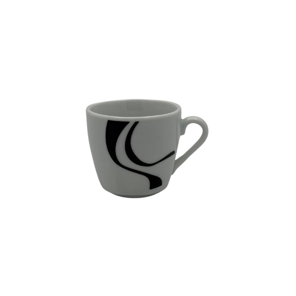 Kyo Nero – Set 12 Pezzi: 6 Tazzine da caffè in Porcellana Lucida con 6 Piattini Ø12 cm, Design Moderno Bianco e Nero, Lavastoviglie e Microonde, Coordinato con Servizio Piatti e Bicchieri