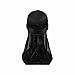 Premium Silky 360 Wave Builder Durag for Men- Extra Long Ties - Unisex - Wide Strap - Durags for Men Waves- Fashion - Black