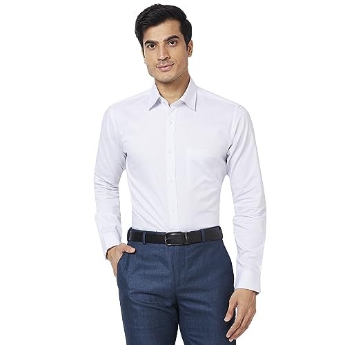 Image of Raymond Slim Fit Pure Cotton Checks Pattern Semi Cut Away Collar Formal Shirt