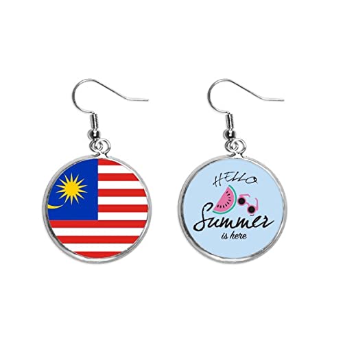 Pendientes de sandía y bandera de Malasia el regalo veraniego ideal