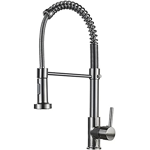 Robinet de cuisine à ressort avec buse de pulvérisation rotative 360