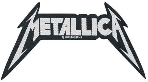 Metallica Shaped Logo Unisex Parche negro-blanco, 100% poliéster