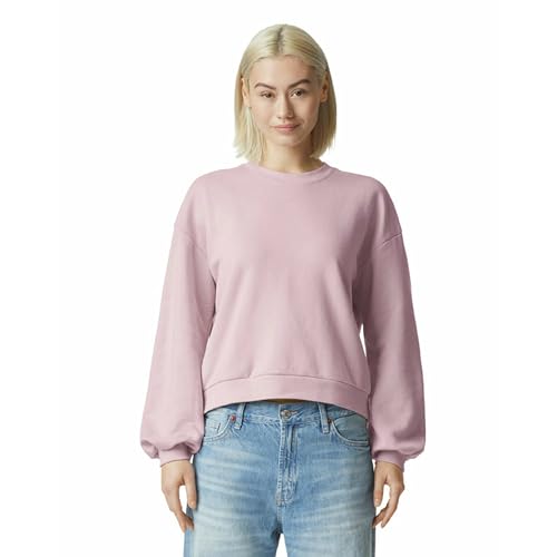 American Apparel Women's ReFlex Fleece Crewneck Sweatshirt, Blush, Large