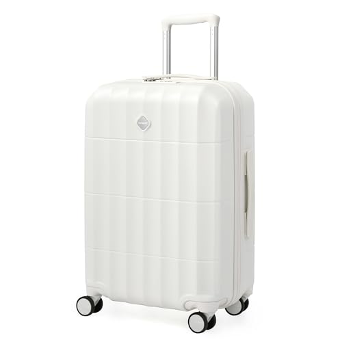 Vipbox Carry On Luggage 22x14x9 Airline Approved (3-YEARS VIP SERVICE) Durable Hard Shell Carry On Suitcases with Wheels Hardside Lightweight Travel Luggage with TSA Lock White 21Inch