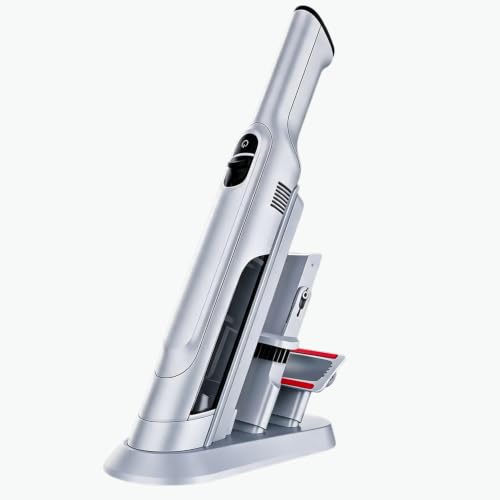 Image of Handheld Vacuum Cordless, Lightweight 1.4lb with Powerful Suction, Charging Dock, Single Touch Empty and Detachable Dust Cup, Portable Mini Car Vac for Home Office and Pet Hair (Linen White)