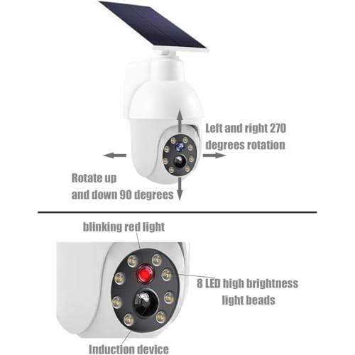 Luz de vigilancia analógica contra intrusos con sensor solar para fachada 4