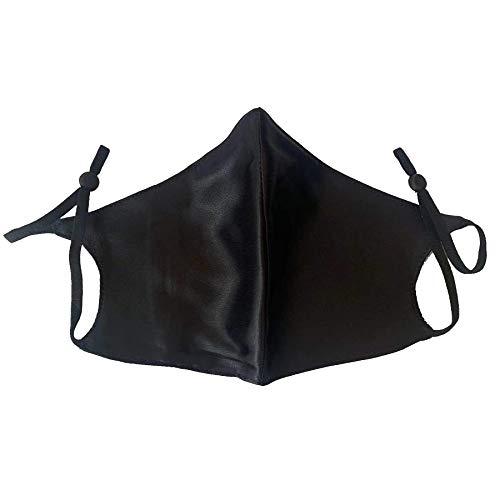 Silk Face Mask For Women Recyclable And Cleanable Keep Warm In Winter,Soft Cloth For The Nobility (Black (Bridge of nose))