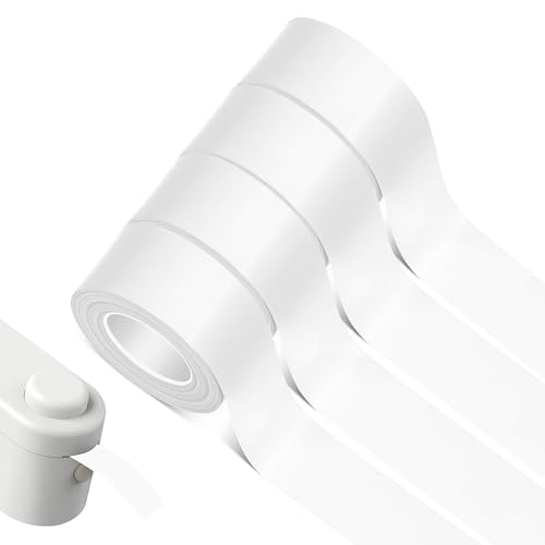 Hemiks 4 rollos de cinta para etiquetadora, 16 mm x 4 m etiquetas térmicas adhesivas, etiquetas autoadhesivas térmicas para etiquetadora L1/Q1/M1 - Blanco