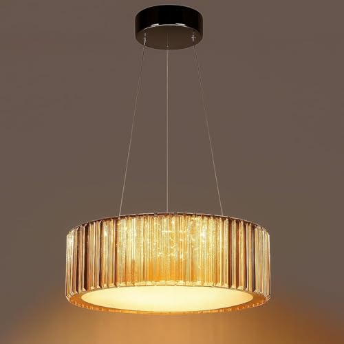 Image of TRIXY Chandeliers Crystal Pendant Lights Hanging Lamps Ceiling Lights Jhoomar for Home & Decor | Jhumar for Living Room, Bedroom, Hall, Balcony, Dining, Offices & Hotels (Dimmable-Round-Gold-500MM)